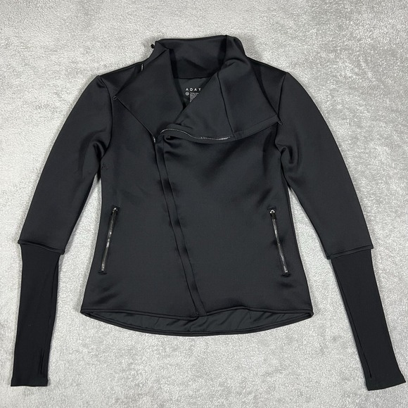 ADAY Up In The Air Jacket Womens XS Extra Small Black Biker Soft Zip Up - Picture 1 of 11